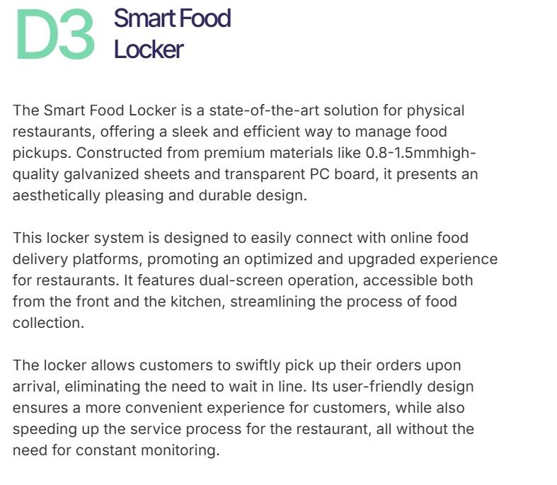 Superhive Smart Food Locker – Revolutionize Restaurant/Apartment Food Pickup